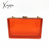 Xajzpa - Women Clear Purse Acrylic Clutch Bag Shoulder Handbag With Removable Gold Chain Strap