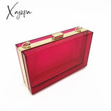 Xajzpa - Women Clear Purse Acrylic Clutch Bag Shoulder Handbag With Removable Gold Chain Strap