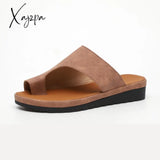 Xajzpa - Women Comfy Plain Shoes Flat Platform Ladies Casual Big Toe Foot Correction Sandals