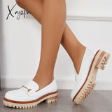 Xajzpa - Women Comfy Round Toe Platform Loafers