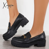 Xajzpa - Women Comfy Round Toe Platform Loafers