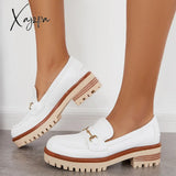 Xajzpa - Women Comfy Round Toe Platform Loafers