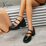 Xajzpa - Women Commute Date Heeled Mary Janes