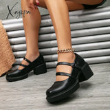 Xajzpa - Women Commute Date Heeled Mary Janes