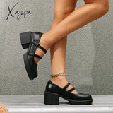 Xajzpa - Women Commute Date Heeled Mary Janes