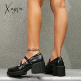 Xajzpa - Women Commute Date Heeled Mary Janes