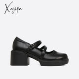 Xajzpa - Women Commute Date Heeled Mary Janes Black / Eu 36 | Us 6