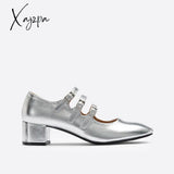 Xajzpa - Women Commuting Classic Mary Jane Silver / Eu 34 | Us 4