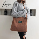 Xajzpa - Women Corduroy Shoulder Bag Quality Canvas Crossbody Bags Simple Cloth Fabric Handbag Tote