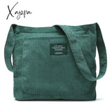 Xajzpa - Women Corduroy Shoulder Bag Quality Canvas Crossbody Bags Simple Cloth Fabric Handbag Tote