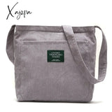 Xajzpa - Women Corduroy Shoulder Bag Quality Canvas Crossbody Bags Simple Cloth Fabric Handbag Tote