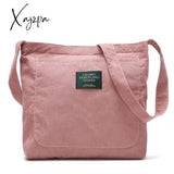 Xajzpa - Women Corduroy Shoulder Bag Quality Canvas Crossbody Bags Simple Cloth Fabric Handbag Tote