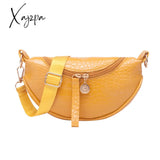 Xajzpa - Women Crocodile Pattern Crescent Shoulder Bag Minimalist Solid Color Crossbody Bags