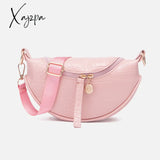 Xajzpa - Women Crocodile Pattern Crescent Shoulder Bag Minimalist Solid Color Crossbody Bags