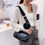 Xajzpa - Women Crossboy Bags New Leather Shoulder Bag With Coin Purse And Handbag Ladies 2 Pieces