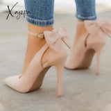 Xajzpa - Women Cute Bowknot High Heels Apricot / 4