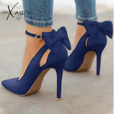 Xajzpa - Women Cute Bowknot High Heels Blue / 4