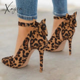 Xajzpa - Women Cute Bowknot High Heels Leopard / 4