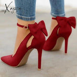 Xajzpa - Women Cute Bowknot High Heels Red / 4