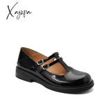 Xajzpa - Women Cutout Leather Retro Mary Janes