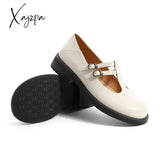 Xajzpa - Women Cutout Leather Retro Mary Janes