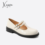 Xajzpa - Women Cutout Leather Retro Mary Janes