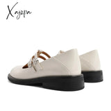 Xajzpa - Women Cutout Leather Retro Mary Janes