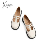 Xajzpa - Women Cutout Leather Retro Mary Janes