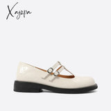 Xajzpa - Women Cutout Leather Retro Mary Janes