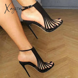 Xajzpa - Women Elegant Heels Party Adjustable Buckle Stiletto Sandals