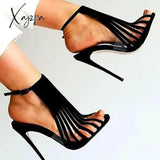 Xajzpa - Women Elegant Heels Party Adjustable Buckle Stiletto Sandals