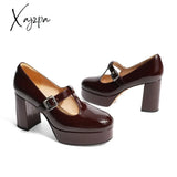 Xajzpa - Women Elegant Leather Mary Janes