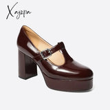 Xajzpa - Women Elegant Leather Mary Janes