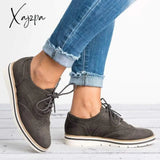 Xajzpa - Women Elegant Loafers Classic Lace Up Perforated Oxfords Shoes Imily Bela