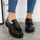Xajzpa - Women Fashion Loafers Classic Platform Penny Slip On Working Shoes