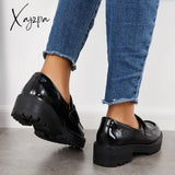 Xajzpa - Women Fashion Loafers Classic Platform Penny Slip On Working Shoes
