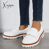 Xajzpa - Women Fashion Loafers Classic Platform Penny Slip On Working Shoes