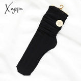 Xajzpa - Women Fashion Long Bubbles Loose Socks Summer Spring Solid White Sweet Soft Lolita Korean