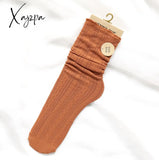 Xajzpa - Women Fashion Long Bubbles Loose Socks Summer Spring Solid White Sweet Soft Lolita Korean