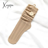 Xajzpa - Women Fashion Long Bubbles Loose Socks Summer Spring Solid White Sweet Soft Lolita Korean