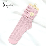 Xajzpa - Women Fashion Long Bubbles Loose Socks Summer Spring Solid White Sweet Soft Lolita Korean