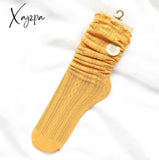 Xajzpa - Women Fashion Long Bubbles Loose Socks Summer Spring Solid White Sweet Soft Lolita Korean