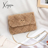 Xajzpa - Women Fashion Soft Plush Shoulder Bag Crossbody Purse Faux Fur With Chain Strap Fluffy