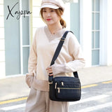 Xajzpa - Women Fashion Solid Color Zipper Waterproof Nylon Shoulder Bag Female Crossbody Ladies