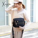 Xajzpa - Women Fashion Solid Color Zipper Waterproof Nylon Shoulder Bag Female Crossbody Ladies