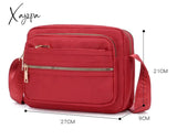 Xajzpa - Women Fashion Solid Color Zipper Waterproof Nylon Shoulder Bag Female Crossbody Ladies