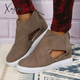 Xajzpa - Women Fashion Stylish Wedge Sneakers Khaki / 37