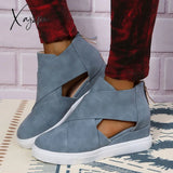 Xajzpa - Women Fashion Stylish Wedge Sneakers Sky Blue / 37