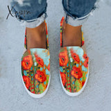 Aiertu Women Flat Shoes Casual Summer Patchwork Printed Leisure Loafers Women Shoes Canvas Slip On Sneakers Women's Vulcanize Shoes Aiertu