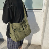 Xajzpa - Women For Vintage Satchel Casual Canvas Female Luxury Designer Handbag Solid Large